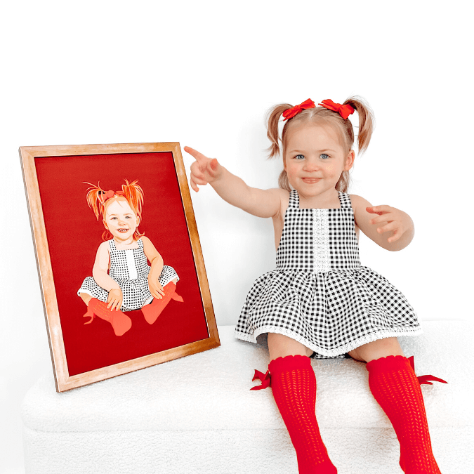 Custom Baby Portrait - 1 Baby Artwork Ready For Christmas Gifts