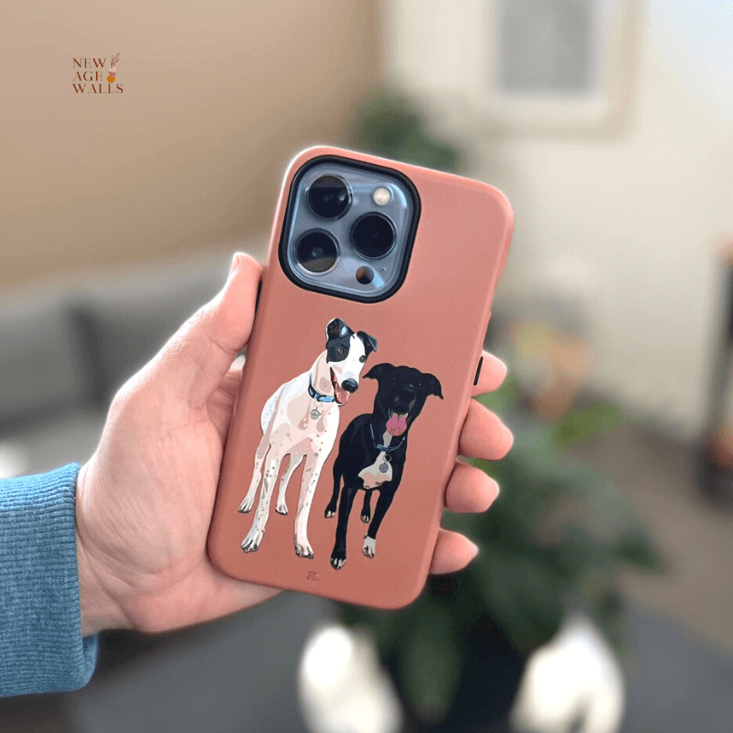Custom Pet Illustrated Phone Cases - Tough Matte Custom Phone Cover