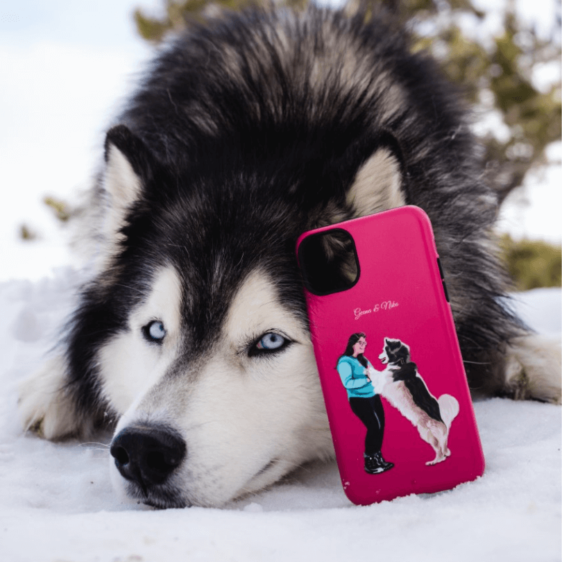 Custom pet portrait phone cases - personalised gifts for pet lovers