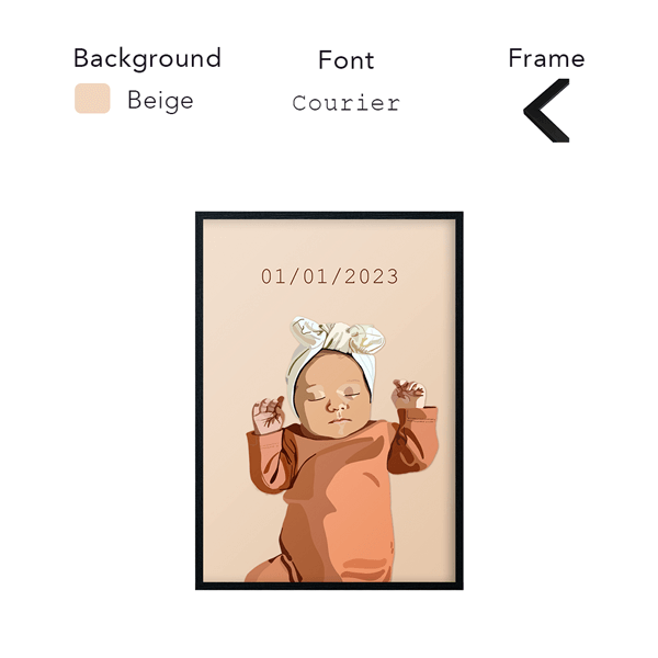 Custom Baby Portrait - 1 Baby Artwork Ready For Christmas Gifts