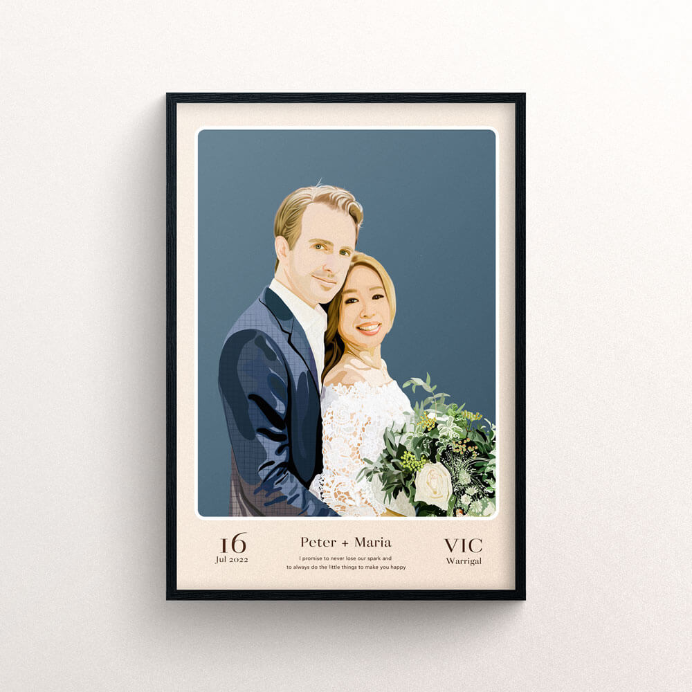 Personalised Memory Portrait - Personalised Portrait Gift for Couples