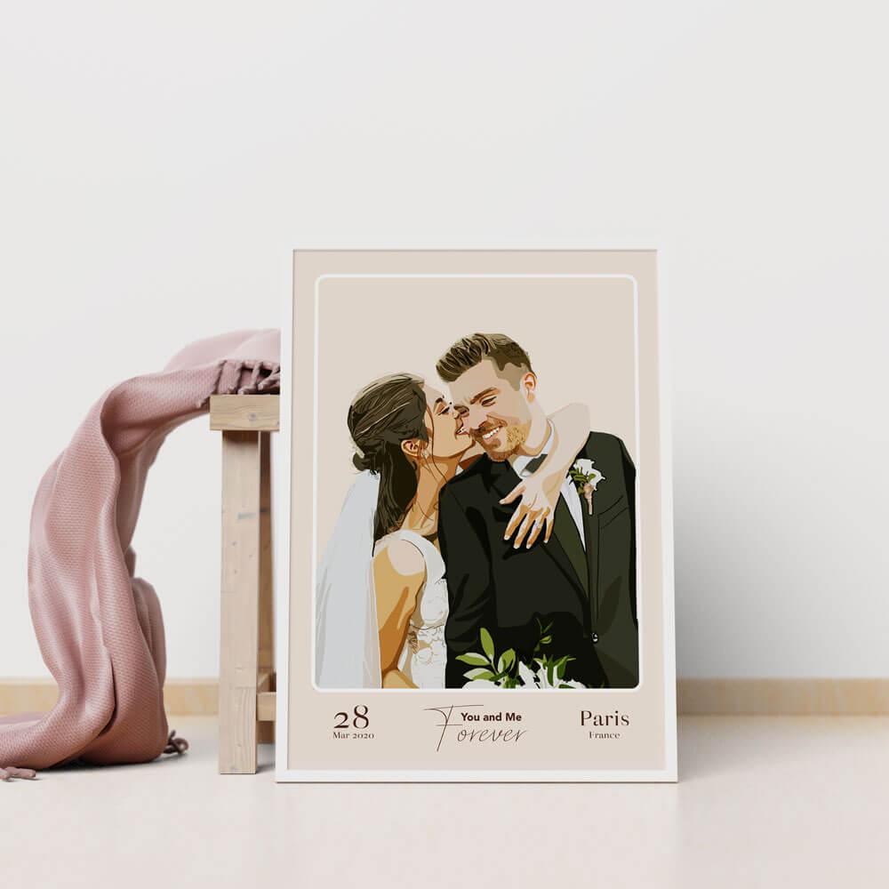 Personalised Memory Portrait - Personalised Portrait Gift for Couples
