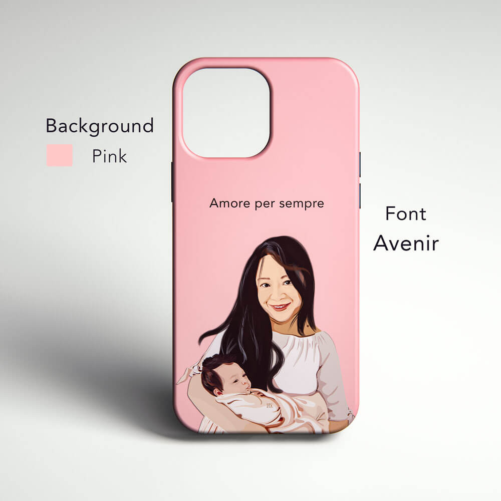 Custom Illustrated Phone Cases in Pink - Tough Matte Custom Phone Cover