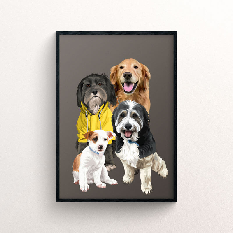 Custom Pet Portrait - Pet Painting - Digital Gifts For Christmas