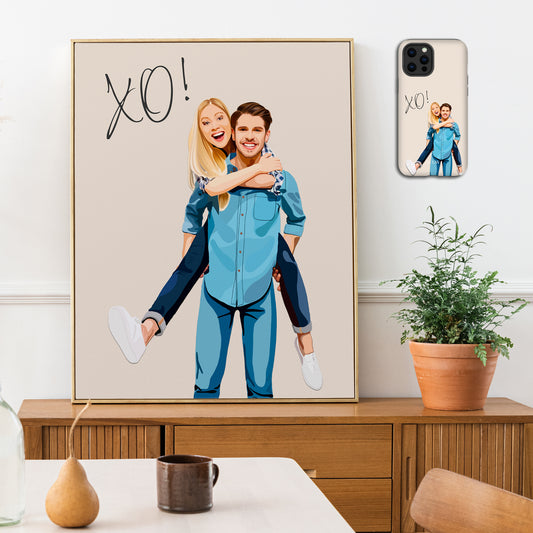 Valentine's Day Gifts - Personalised Portrait Gift for Couples