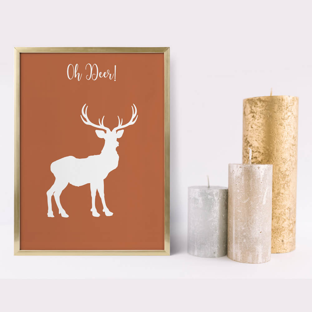 Oh Deer Neutral Christmas Decor - Holiday Decor - Print or Framed