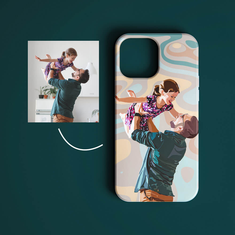 Custom Illustrated Phone Cases with 2 people- Tough Matte Custom Phone Cover