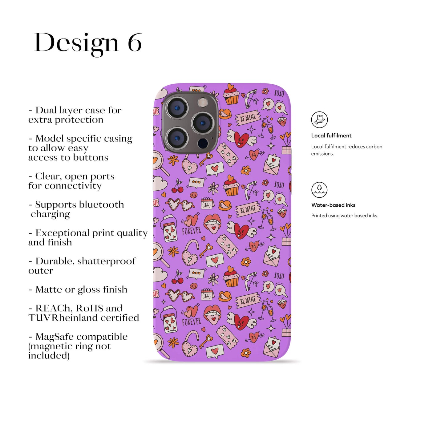 Valentine's Day Themed Phone Case - Purple